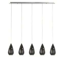 Straluma Hanglamp 5L druppel glas smoke> Eettafellampen|Decoratieve Verlichting