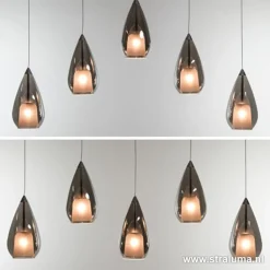 Straluma Hanglamp 5L druppel glas smoke><noscript><img width=