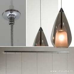 Straluma Hanglamp 5L druppel glas smoke><noscript><img width=
