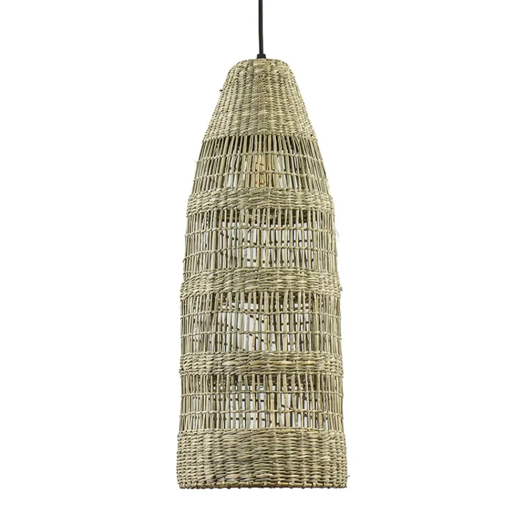 Straluma Hanglamp Latika smal zeegras naturel met zwart> Light and Living|Woonkamerlampen