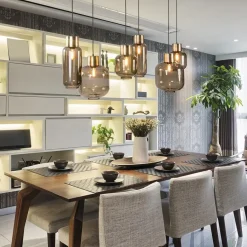 Straluma Hanglamp Lett 6L zwart/brons+glas smoke><noscript><img width=