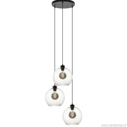 Straluma Hanglamp 3-lichts rond glas helder 25 cm> Videverlichting|Pendel Lampen