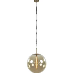 Straluma Hanglamp Medina 48cm messing + amber glas> Light and Living|Keukenverlichting