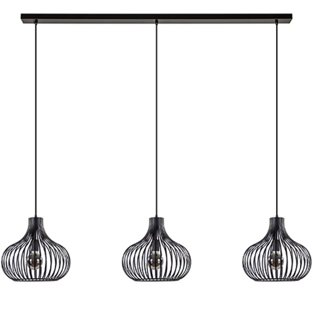 Straluma Hanglamp Onion 3L draad zwart> Eettafellampen|Draadlampen