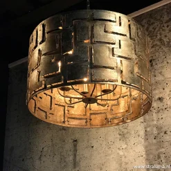 Straluma Hanglamp Pablo cil 55cm ambacht.zilver> Eettafellampen|Woonkamerlampen