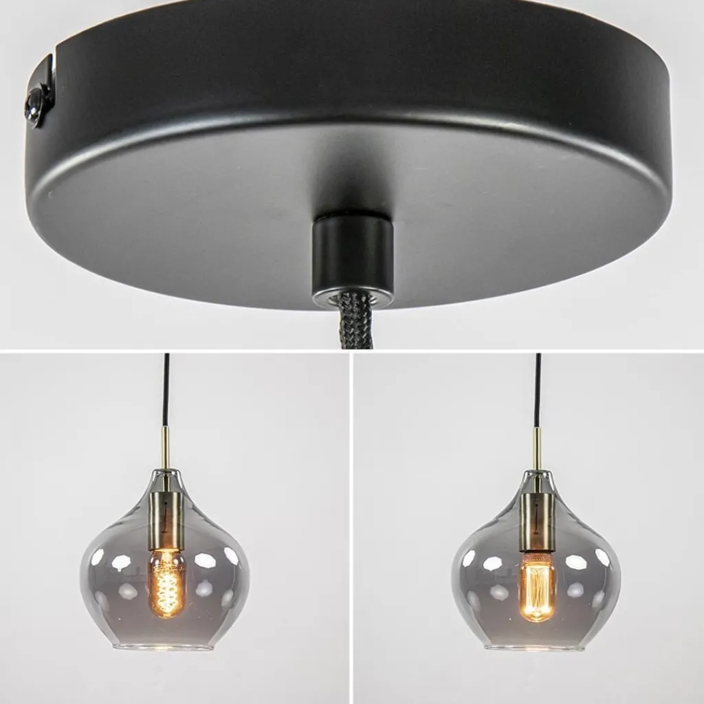 Straluma Hanglamp Rakel 20cm antiek brass+smoke glas> Light and Living|Woonkamerlampen