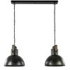 Straluma Hanglamp Shelly 2-lichts brons/hout> Eettafellampen|Light and Living
