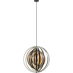 Straluma Hanglamp Woody 59 zwart/naturel hout> Hanglampen|Eettafellampen