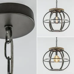 Straluma Hanglamp zwart industrieel open frame><noscript><img width=