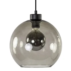 Straluma Hanglamp zwart met smoke glas 25cm> Nachtkastlampen|Pendel Lampen