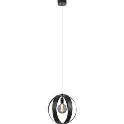 Straluma Hanglamp zwart metalen ringen 40 cm> Hanglampen|Industriële Verlichting