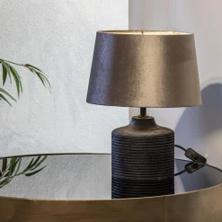 Straluma Houten lampvoet Paolu zwart exclusief kap><noscript><img width=