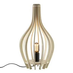 Straluma Houten tafellamp kegel naturel met zwart> Keukenverlichting|Tafellampen