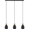 Straluma Industrieel landelijke hanglamp 3-lichts zwart met hout> Eettafellampen|Keukenverlichting