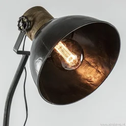 Straluma Industrieel landelijke vloerlamp Jody zink met hout><noscript><img width=