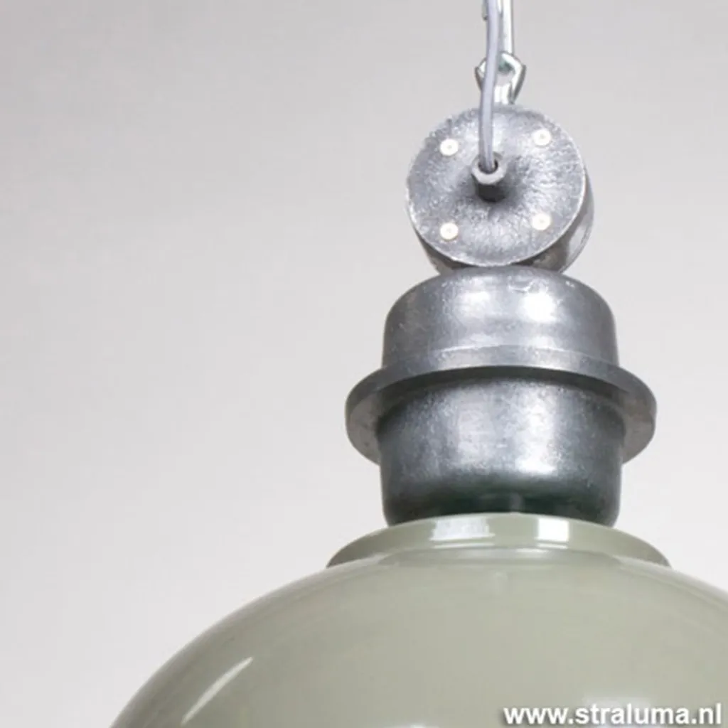 Straluma Industriele hanglamp olijf metaal Bikkel> Eettafellampen|Woonkamerlampen