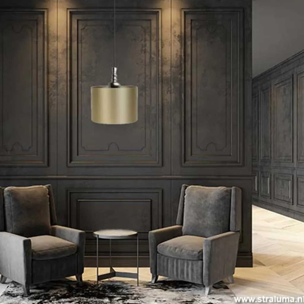 Straluma Kap Monaco cilinder goud 40x25 L&L> Design Verlichting|Moderne Verlichting
