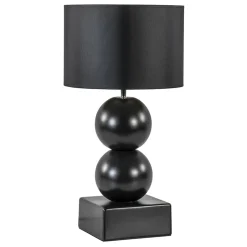 Straluma Keramieken tafellamp bollen zwart met kap> Tafellampen|Schemerlampen
