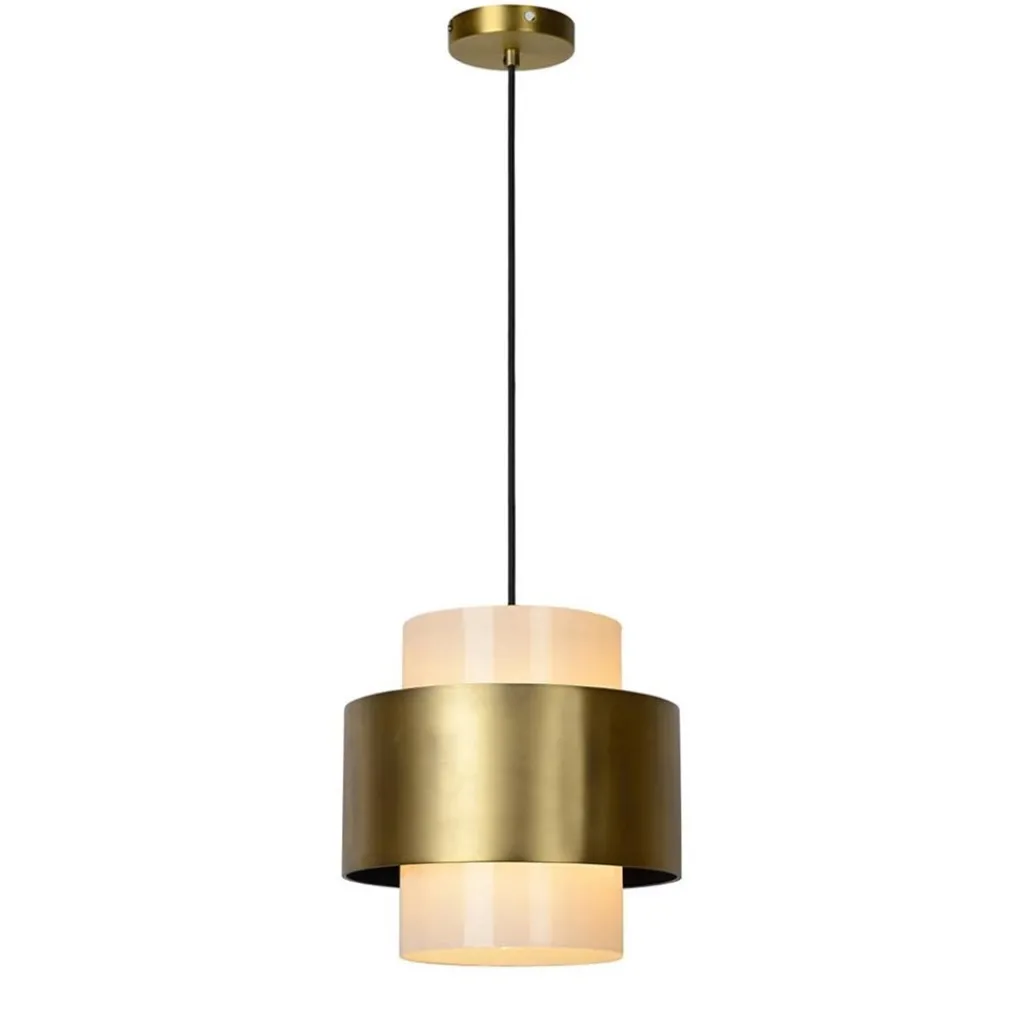 Straluma Klassieke hanglamp opaal glas met mat goud> Eetkamerverlichting|Hanglampen