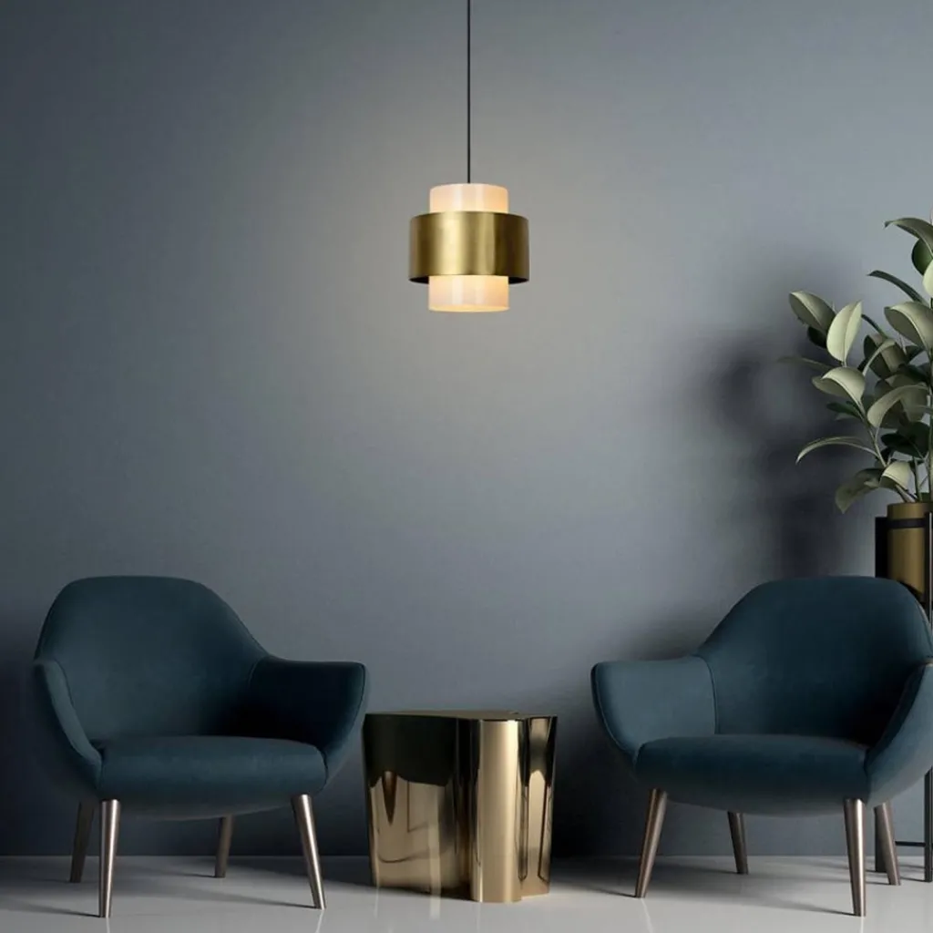 Straluma Klassieke hanglamp opaal glas met mat goud> Eetkamerverlichting|Hanglampen