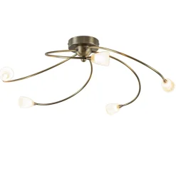 Straluma Klassieke plafondlamp brons met wit gevlamd glas> Plafondlampen|Halverlichting