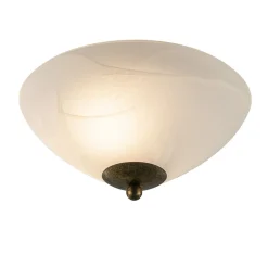Straluma Klassieke plafondlamp gevlamd glas met brons 30 cm> Plafonnières|Keukenverlichting