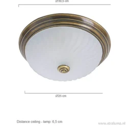 Straluma klassieke plafonnière Brons/glas><noscript><img width=