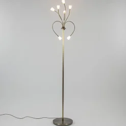 Straluma Klassieke vloerlamp brons met wit gevlamd glas en dimbaar LED> Vloerlampen|LED Vloerlampen