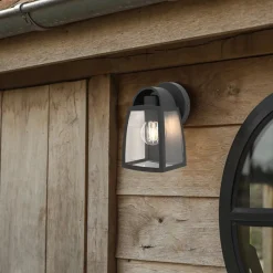 Straluma Kleine buitenlamp lantaarn wand mat zwart><noscript><img width=