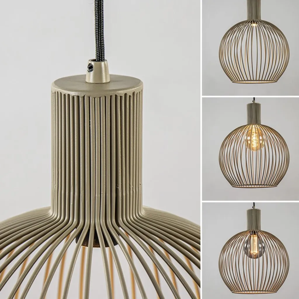 Straluma kleine draad hanglamp mat zand met zwart> Hanglampen|Eettafellampen