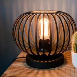 Straluma Kleine draad tafellamp modern mat zwart><noscript><img width=