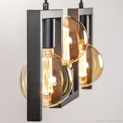 Straluma Kleine eettafel hanglamp zwart frame> Eettafellampen|Pendel Lampen