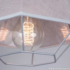 Straluma Kleine grijze hanglamp draad met stof><noscript><img width=