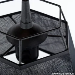 Straluma Kleine hanglamp draad zwart met stof><noscript><img width=