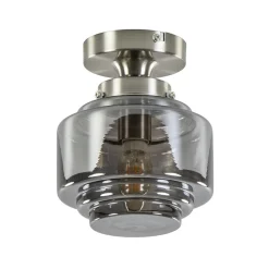 Straluma Kleine plafondlamp hal/toilet met smokey glazen kap> Woonkamerlampen|Slaapkamerlampen
