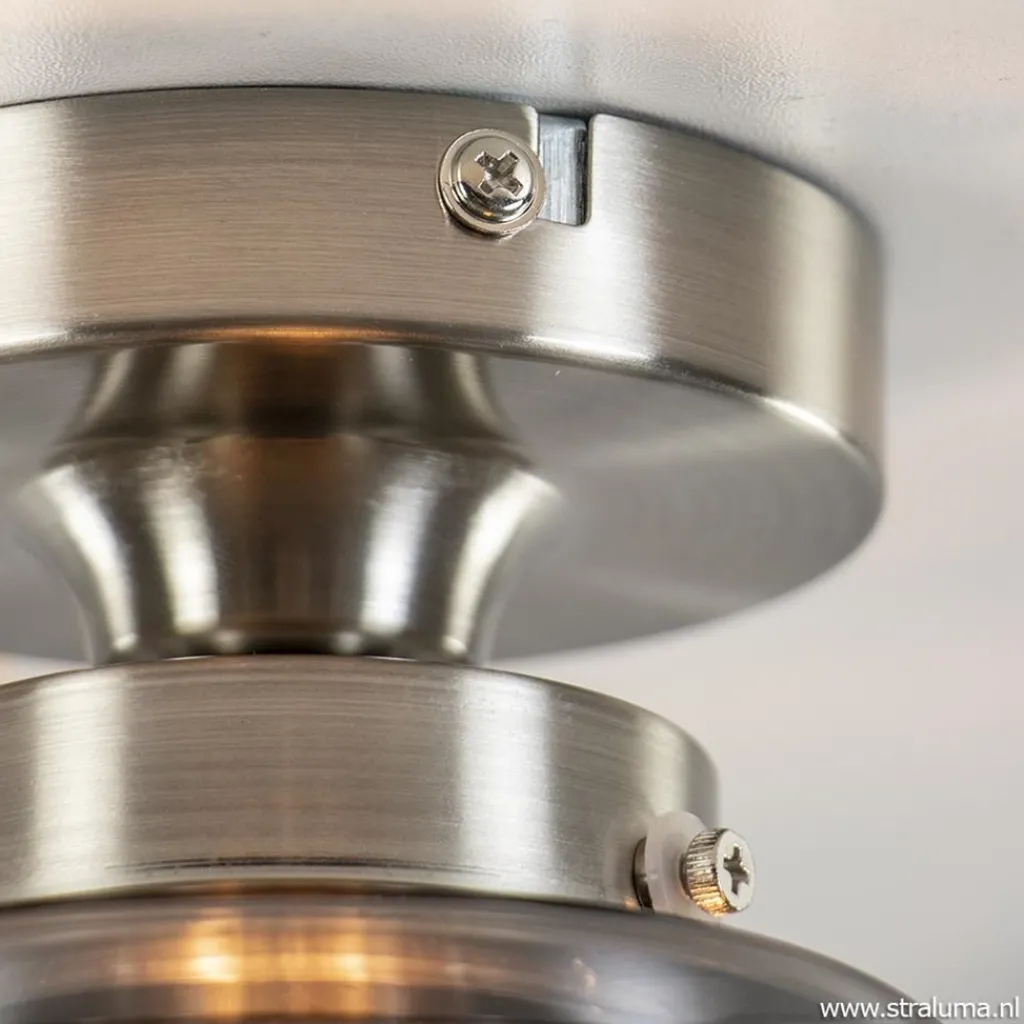 Straluma Kleine plafondlamp hal/toilet met smokey glazen kap> Woonkamerlampen|Slaapkamerlampen