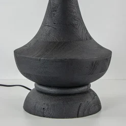 Straluma Lampvoet Nicolo zwart hout exclusief kap> Tafellampen|Lampenvoeten