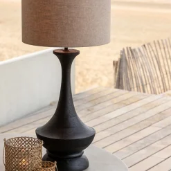 Straluma Lampvoet Nicolo zwart hout exclusief kap><noscript><img width=