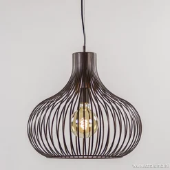 Straluma Landelijke draadlamp-hanglamp bruin 48cm> Eettafellampen|Draadlampen