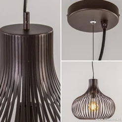 Straluma Landelijke draadlamp-hanglamp bruin 48cm><noscript><img width=