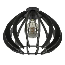 Straluma Landelijke plafondlamp hout mat zwart> Woonkamerlampen|Slaapkamerlampen