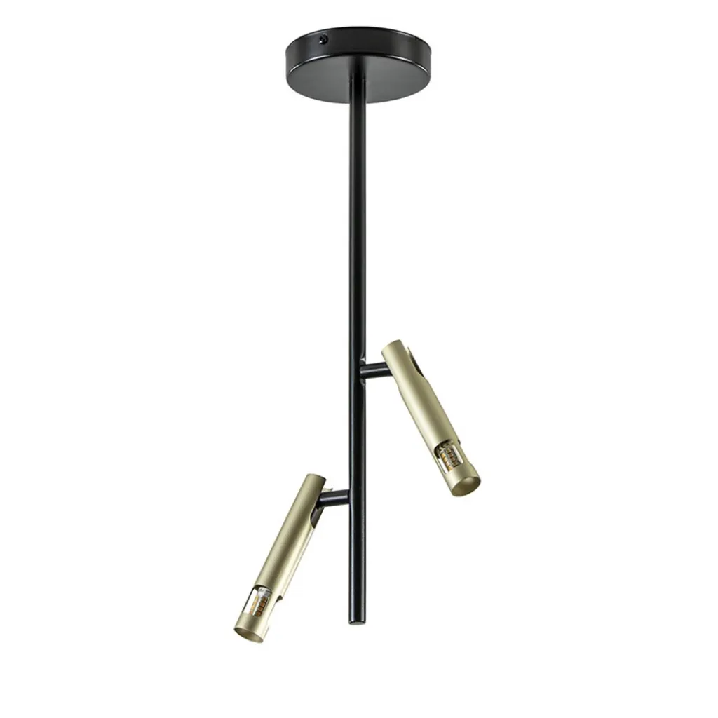 Straluma Landelijke plafondlamp zwart met goud G9> Keukenverlichting|Halverlichting