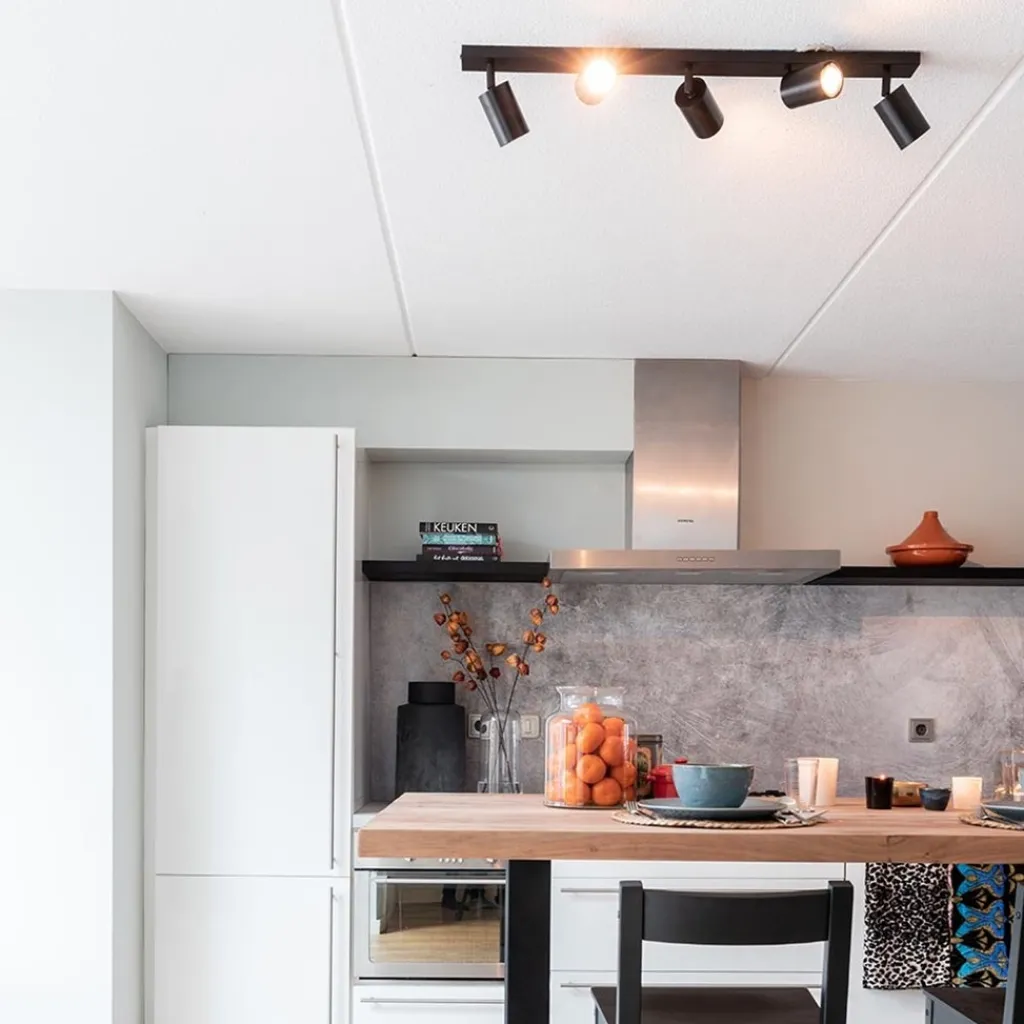 Straluma Langwerpige GU10 5-lichts opbouwspot mat zwart> Opbouwspots|Woonkamerlampen