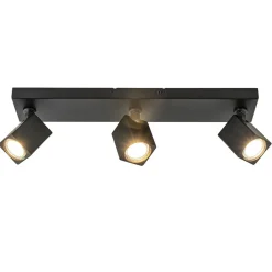 Straluma Langwerpige opbouwspot 3-lichts balk zwart> Opbouwspots|Woonkamerlampen