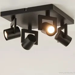 Straluma LED plafondspot vierkant mat zwart> Plafondlampen|Opbouwspots