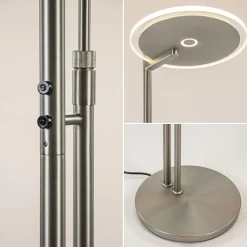 Straluma LED vloerlamp staal met uplighter en helder glas><noscript><img width=