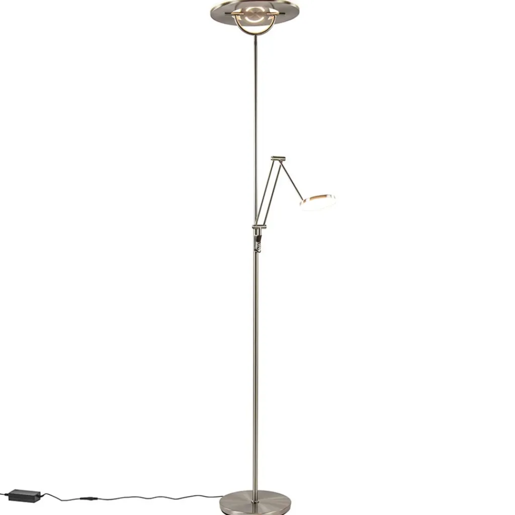 Straluma LED vloerlamp staal met uplighter en leeslamp> Vloerlampen|Leeslampen
