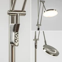 Straluma LED vloerlamp staal met uplighter en leeslamp><noscript><img width=