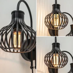 Straluma 2-Lichts draad wandlamp mat zwart><noscript><img width=