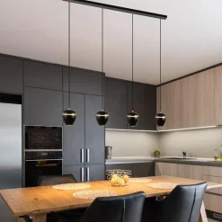 Straluma 4-Lichts eettafelhanglamp mat zwart met goud><noscript><img width=